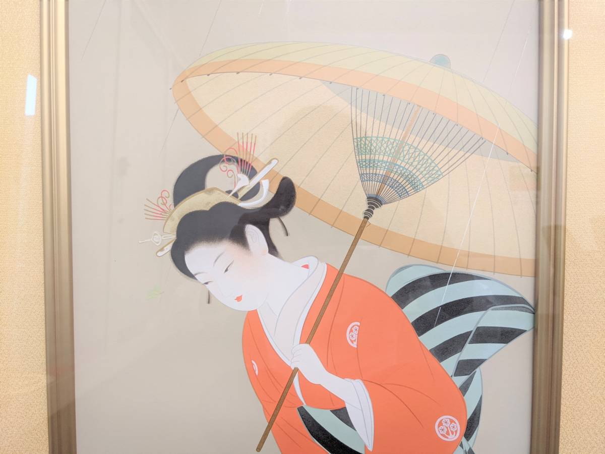 12564】上村松園 「志ぐれ」 シルクスクリーン HC/280 画寸840×295mm