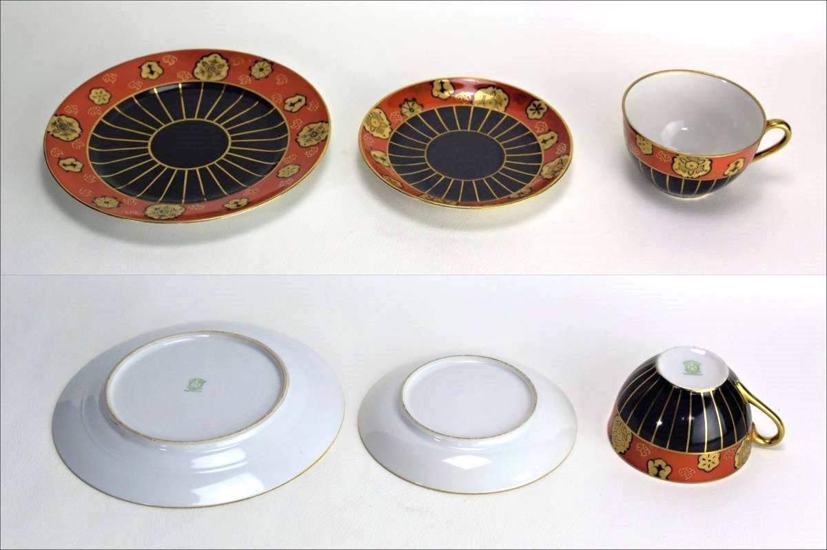 オールドノリタケ Noritake カップ＆ソーサー & プレート トリオ 金彩