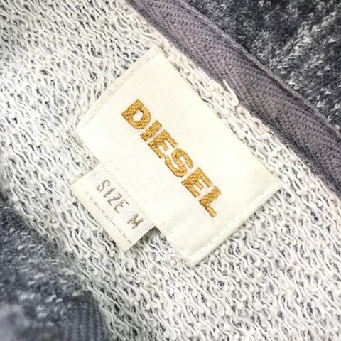 DIESEL ディーゼル スウェット 長袖 古着 ダメージ加工 ジップアップスウェットパーカー デニムライン - DIESEL（カラーグレー）（パーカー｜トップス）：メンズ ジップアップパーカー｜グレー｜ガールズ｜DIESEL SFENERDI メンズ スウェットパーカーオーバルＤ｜グレー｜メンズ｜DIESEL S-MACS-HOOD-OD JP