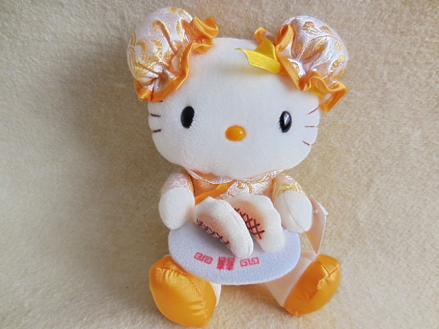 定外300★ハローキティ★2003年★中華★メイド★ウェイトレス★ぬいぐるみ★ドール★サンリオ★キティ★エイコー★景品用★非売品