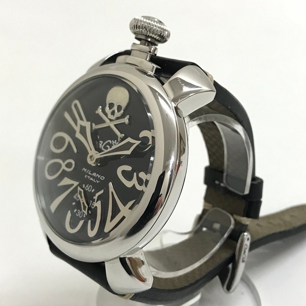 ガガミラノ マヌアーレ48 5010.05S 手巻き メンズ【中古】（GaGa  
