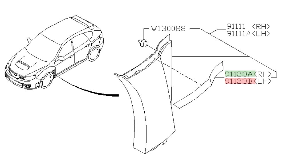 スバル純正新品】 SUBARU STI R205・S206用 サイドガーニッシュ  