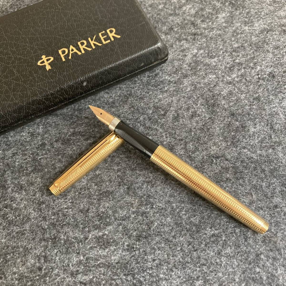パーカー万年筆　14k PE783□PARKER パーカー75 万年筆 14K G.F. CAP&BARREL ペン先14K 金