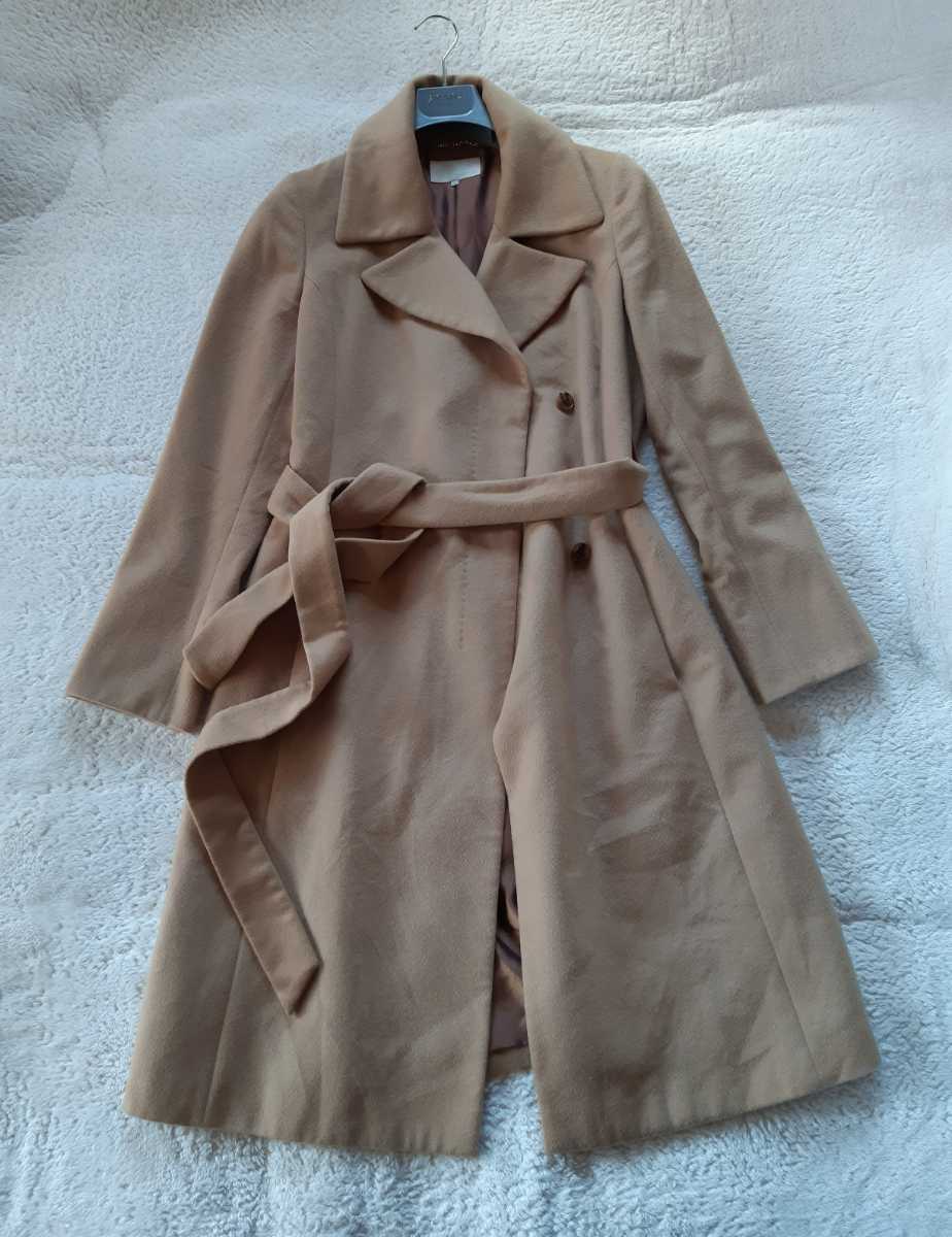 UNTITLED カシミヤ100％ ベルテッドコート サイズ4 XL キャメル ロング 