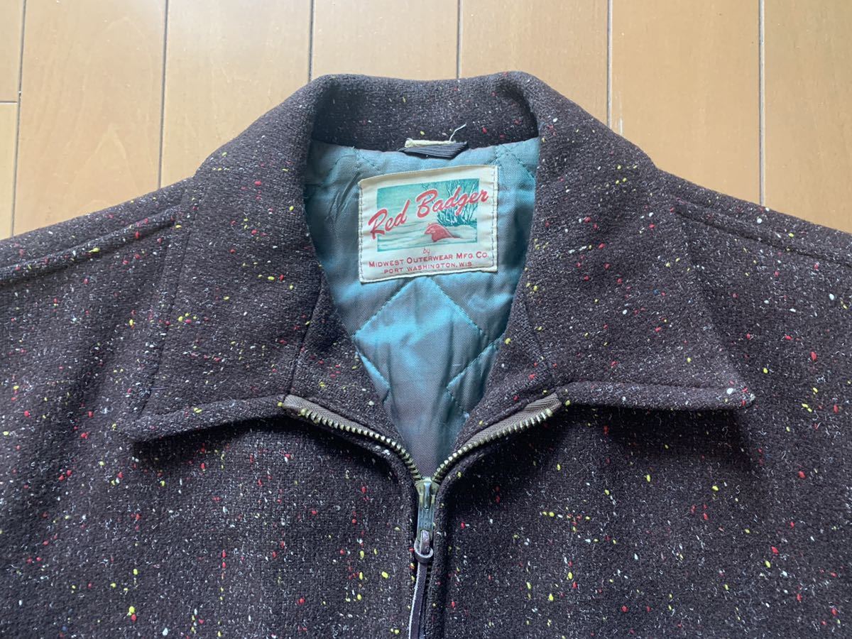 ビンテージ、ネップ、ウール、ジャケット、jkt、ブルゾン、50s 