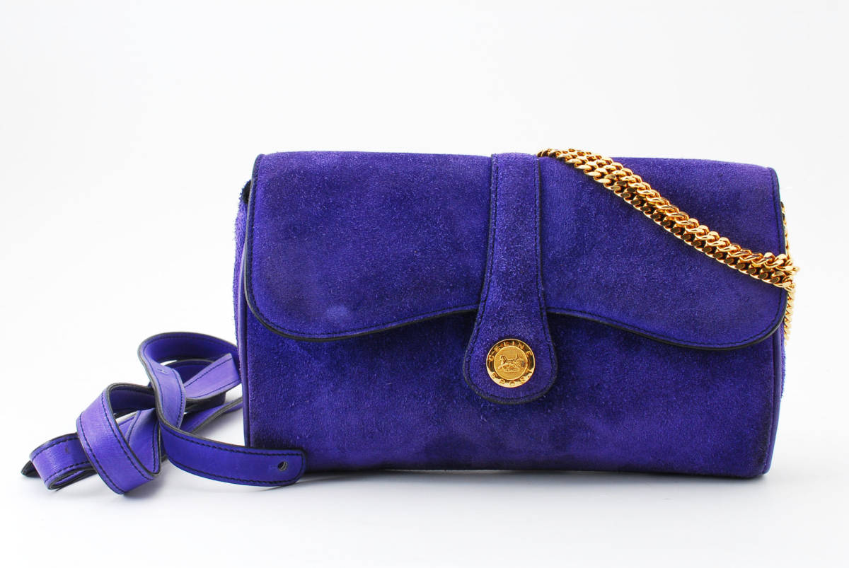 CELINE セリーヌ ハンドバッグ ヴィンテージ レザー/スエード 1円スタート】CELINE ヴィンテージ セリーヌ スエード レザー 2-3WAY