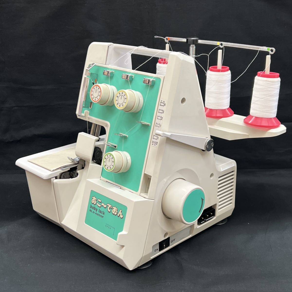USED 中古 美品 整備調整済 ベビーロック 1本針3本糸ロックミシン あこ～でおん BL3-420DF 差動送り付き ジューキ フットコントローラー付