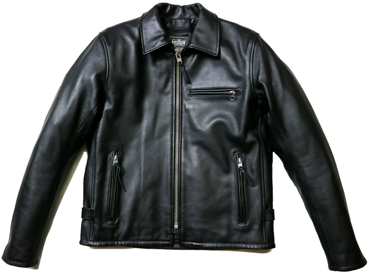 数量限定，安い /3L表記 LL相当 KADOYA カドヤ K'SLEATHER ライナー付 牛革 レザーライダースジャケット LL相当 身長179-181センチ位(XLサイズ以上)｜売買されたオークション情報、yahooの商品情報をアーカイブ公 男性用