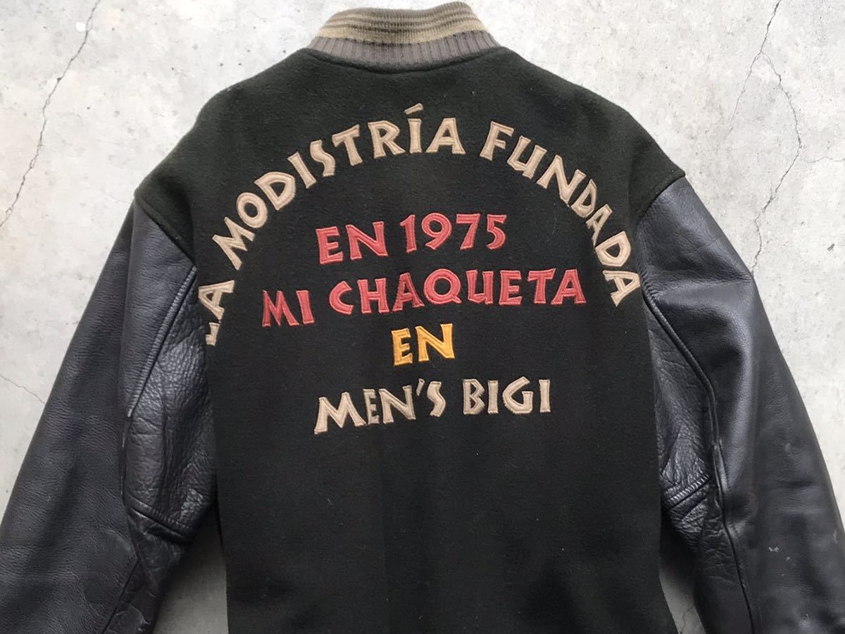 全国無料，得価 当時物 MEN'S BIGI ワッペンカスタム 袖革スタジャン M メンズビギ ブルゾン ファラオジャケット 革ジャン レザー 牛革 本革 刺繍 フルデコ(ジャンパー、ブルゾン)｜売買されたオークション 男性用