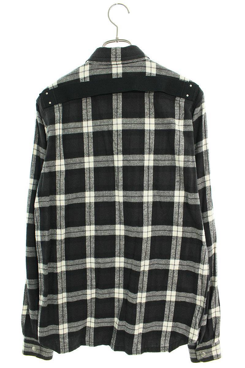 リックオウエンス Rick Owens 19SS RU19S2729-CP サイズ:46 チェック柄コットンボタン長袖シャツ 中古 OM10