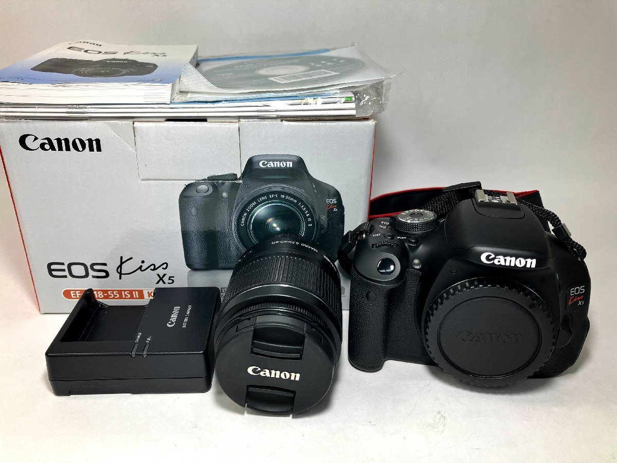 Canon　キャノン　EOS Kiss X5　EF-S 18-55mm IS Ⅱ　デジタルカメラ　Kit　セット　箱付き