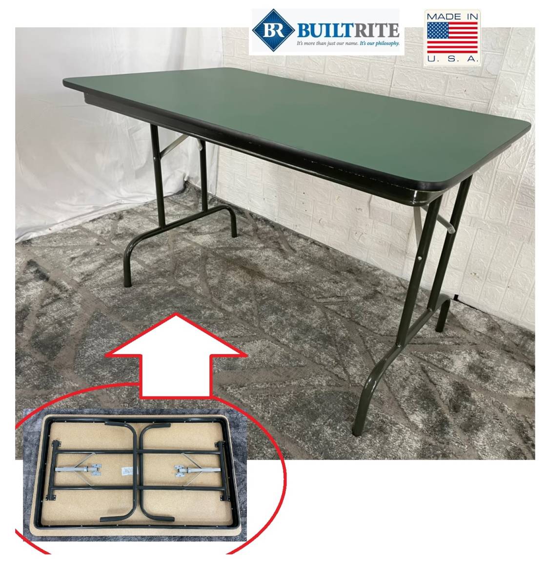 人気SALE，大得価 アメリカ家具 折り畳みテーブル Built-Rite オフィス 会議テーブル ミーティング 会議室 オカムラ コクヨ 米軍放出品 220 AK2FK-2-N(折り畳み)｜売買されたオークション情報、yahooの商品情報をアー 折り畳み