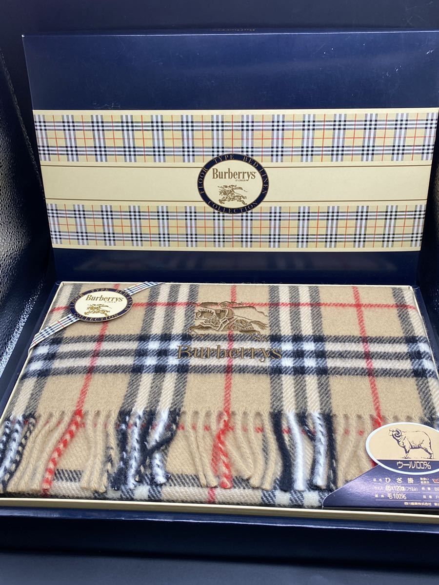 BURBERRY バーバリー ひざ掛け ウール100% チェック柄 ブランケット
