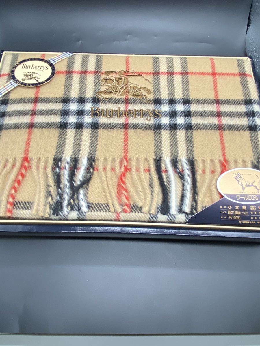 BURBERRY バーバリー ひざ掛け ウール100% チェック柄 ブランケット