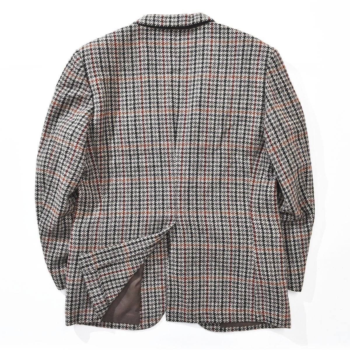 ブリティッシュ ウール ツイード WOVEN IN THE BRITISH ISLES チェック柄 2B テーラード ジャケット AB4 ...
