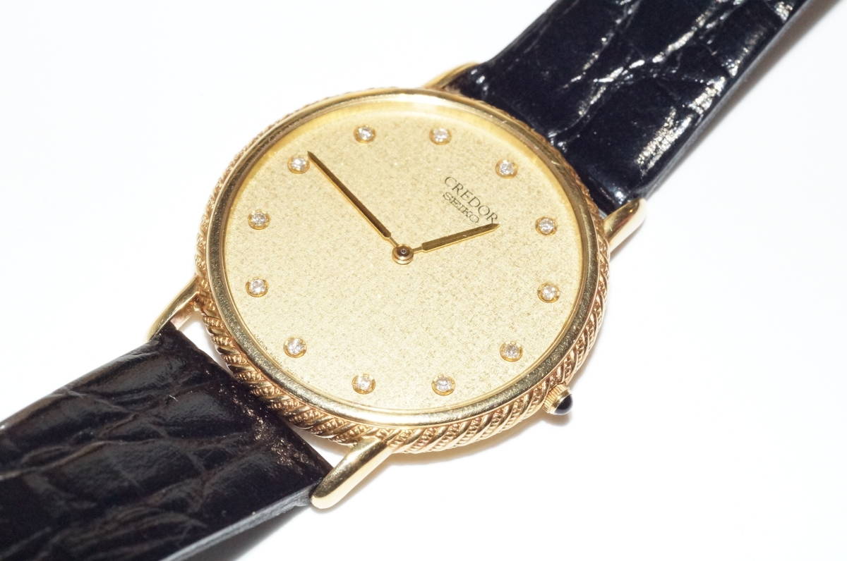 SEIKO セイコー CREDOR クレドール 5A74-0430 18KT ダイヤ 美品 【公式 