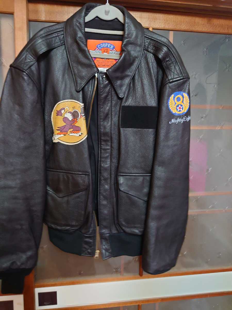 A-2 クーパー社　ハンドペイント革ジャン　USA製　サイズＭ USA製 A-2 2026年最新Yahoo!オークション Dream&frasl;バックペイント&frasl;G-1&frasl;B-3&frasl;良品&frasl;Lサイズ レザージャケット 50R