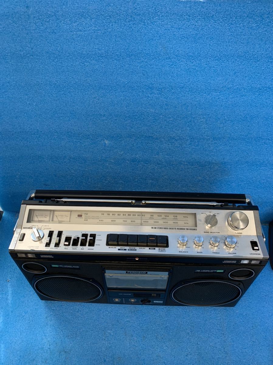 NO.1160.120..HITACHI/日立 FM/AM カセットレコーダー PERDiSCO TRK-8080MKⅡ 通電確認ラジオ受信Ok その他動作未確認 現状ジャンク品 AM&frasl;FM Hitachi &frasl; 昭和 「日立真空管」ラジオ Tokyo