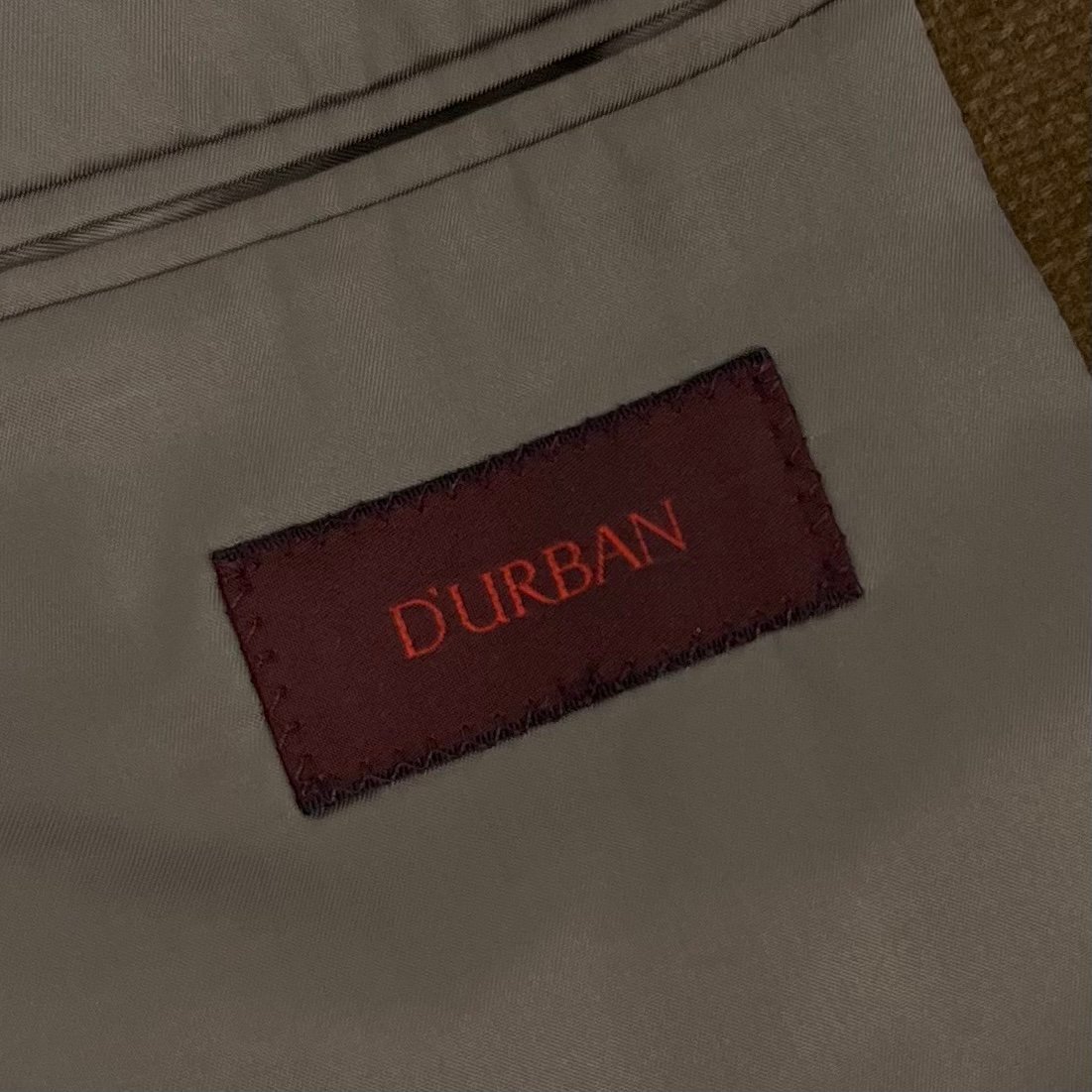 DURBAN ダーバン 高級 上質 総カシミヤ 100% シングル 2B テーラード ジャケット ブレザー 裏地付 秋冬 メンズ 98AB6 L相当 薄茶 日本製 ダーバン D'URBAN コート 定価２０万 美品 財布・ケース