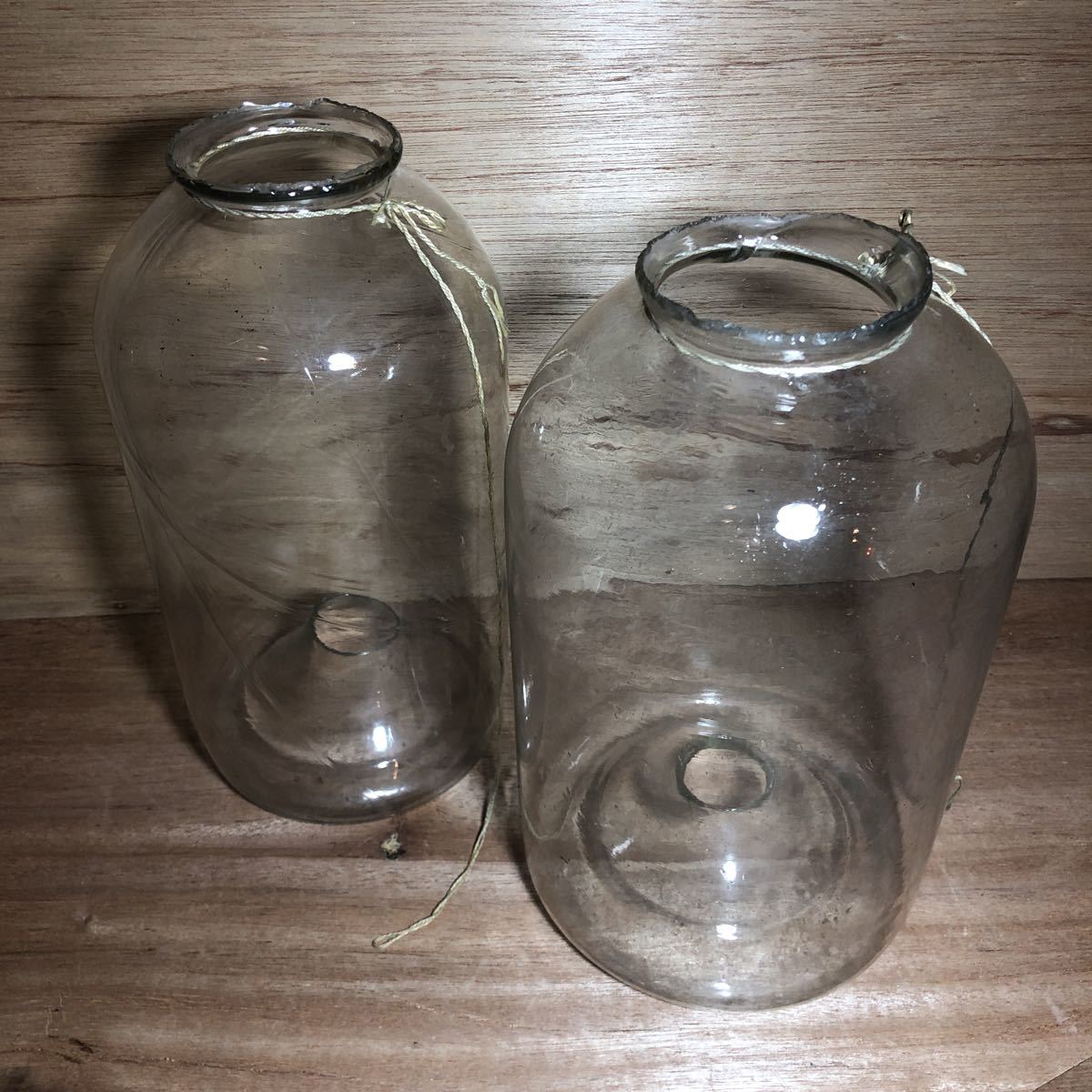 魚取り瓶 気泡 ゆらゆらガラス ハエ取り瓶 漁具 昭和レトロ 古道具