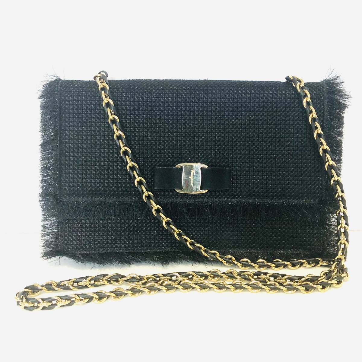 美品 Salvatore Ferragamo サルヴァトーレフェラガモ ヴァラ チェーン 