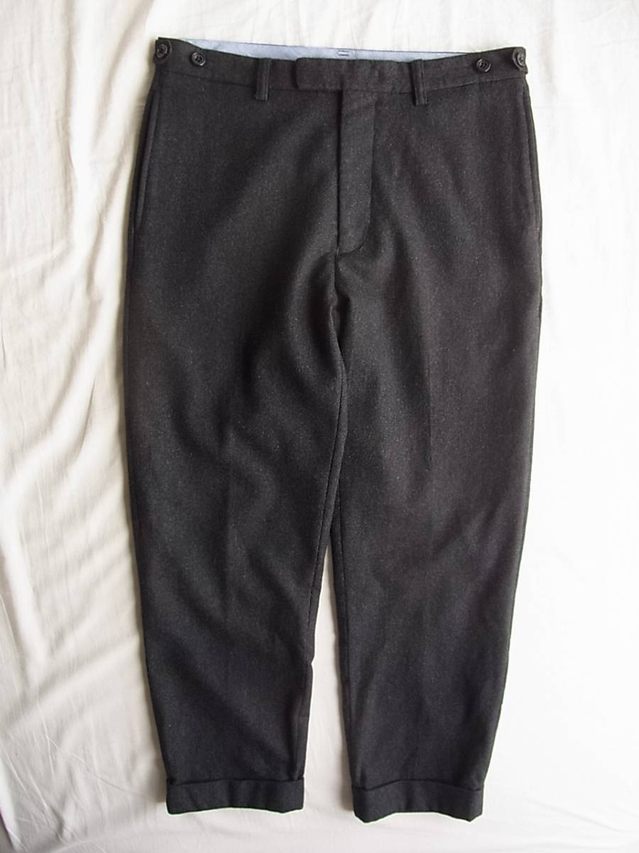  BEAMS + ビームス プラス ストレッチウール シンチバック付きパンツ サイズ M ダークグレー(ボトムス)｜売買されたオークション情報、yahooの商品情報をアーカイブ公開 - オークファン 男性用