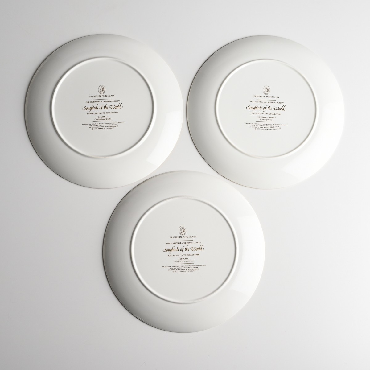 Franklin Porcelain Songbirds of the World 計12客 Arthur Singer 絵