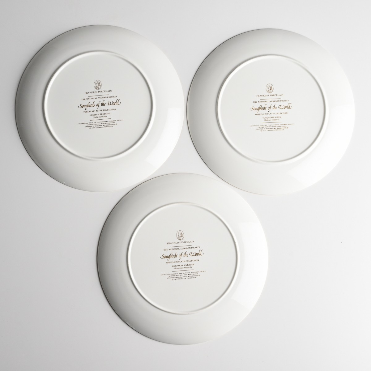 Franklin Porcelain Songbirds of the World 計12客 Arthur Singer 絵