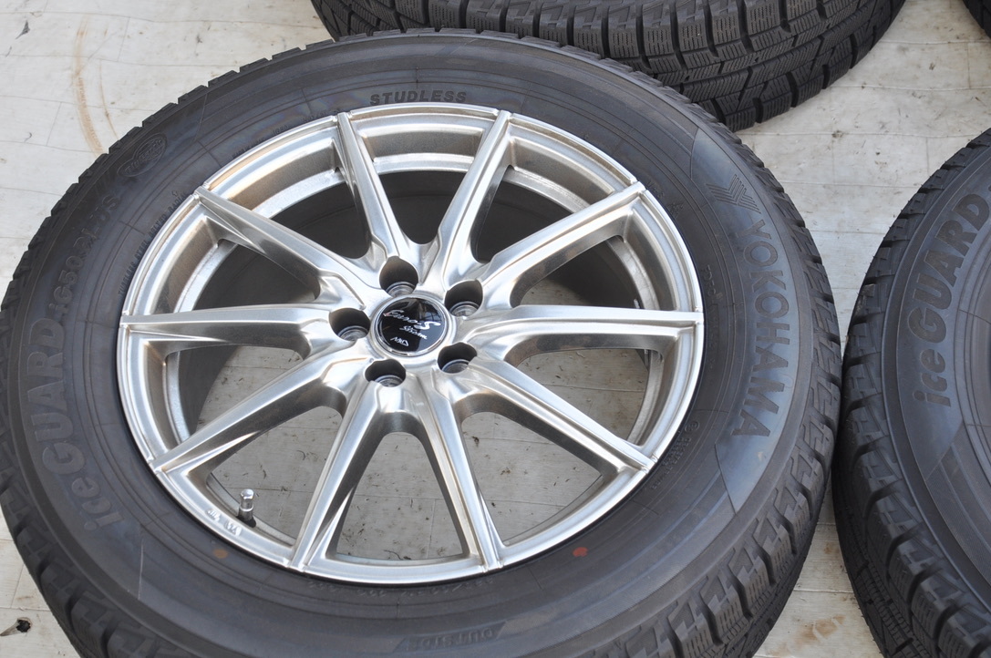 バリ山 スタッドレス 2019年 7J-17 off+48 pcd100/5H YOKOHAMA ice GUARD iG50 225/60R17 スバル XV フォレスター/レガシィアウトバック他