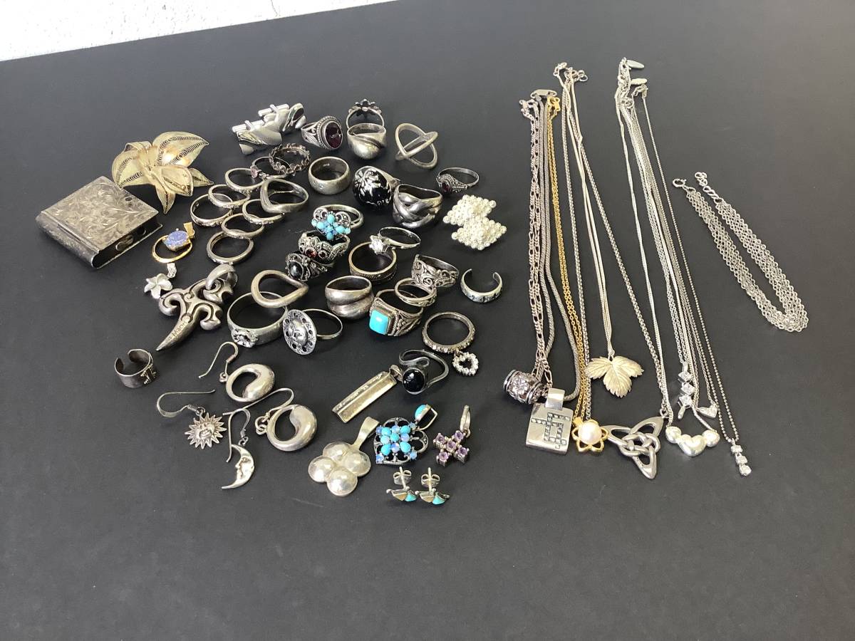 S110115XR【中古品・まとめ売り・1円スタート】silver accessory シルバーアクセサリー シルバー925 メンズ レディース まとめて 服装飾品