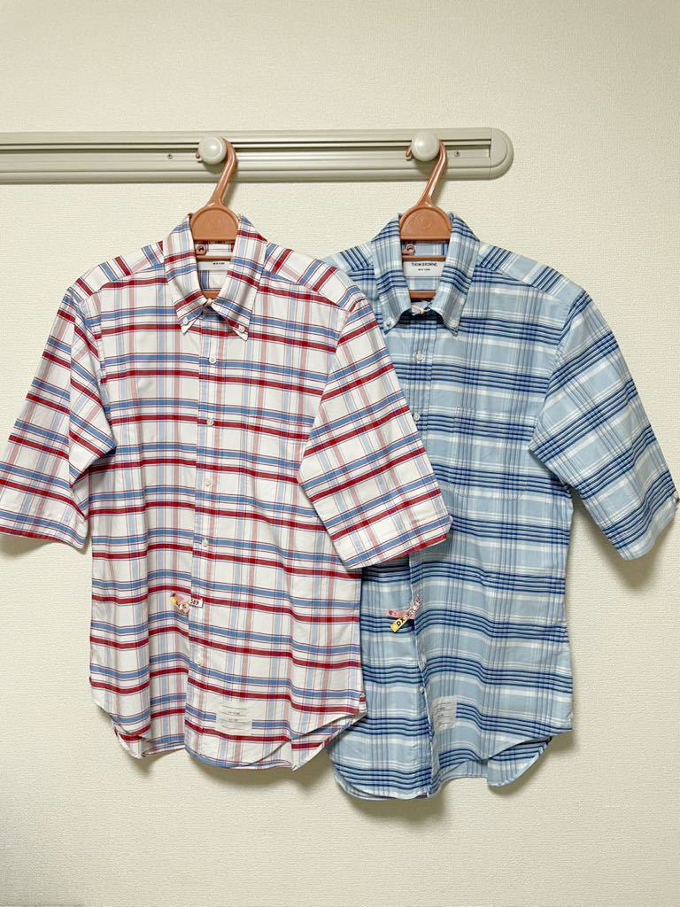 ☆最高級 THOM BROWNE 半袖 チェックシャツ L XL 2着セット 12万円相当 