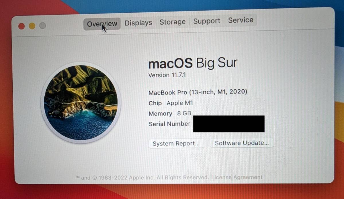 Apple MacBook Pro 13 inc 8GB/256GB M1 A2338 シルバー 2020 アップル
