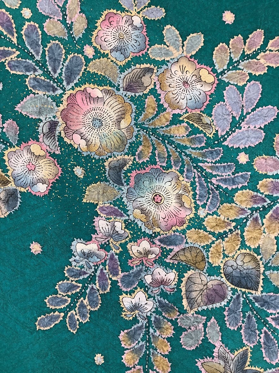 きものcocon★振袖★正絹/緑系/成人式/卒業式/結婚式/身丈170.5/裄69.5【11-16-5K-1089-i】 着物cocon☆振袖☆身丈172 由美&frasl;落款印&frasl;身丈163&frasl;裄70.5&frasl;正絹&frasl;緑系 成人式や結婚 ダイヤガード 金駒刺繍 緑の卒業袴｜成人式の振袖レンタルなら京都きもの友禅