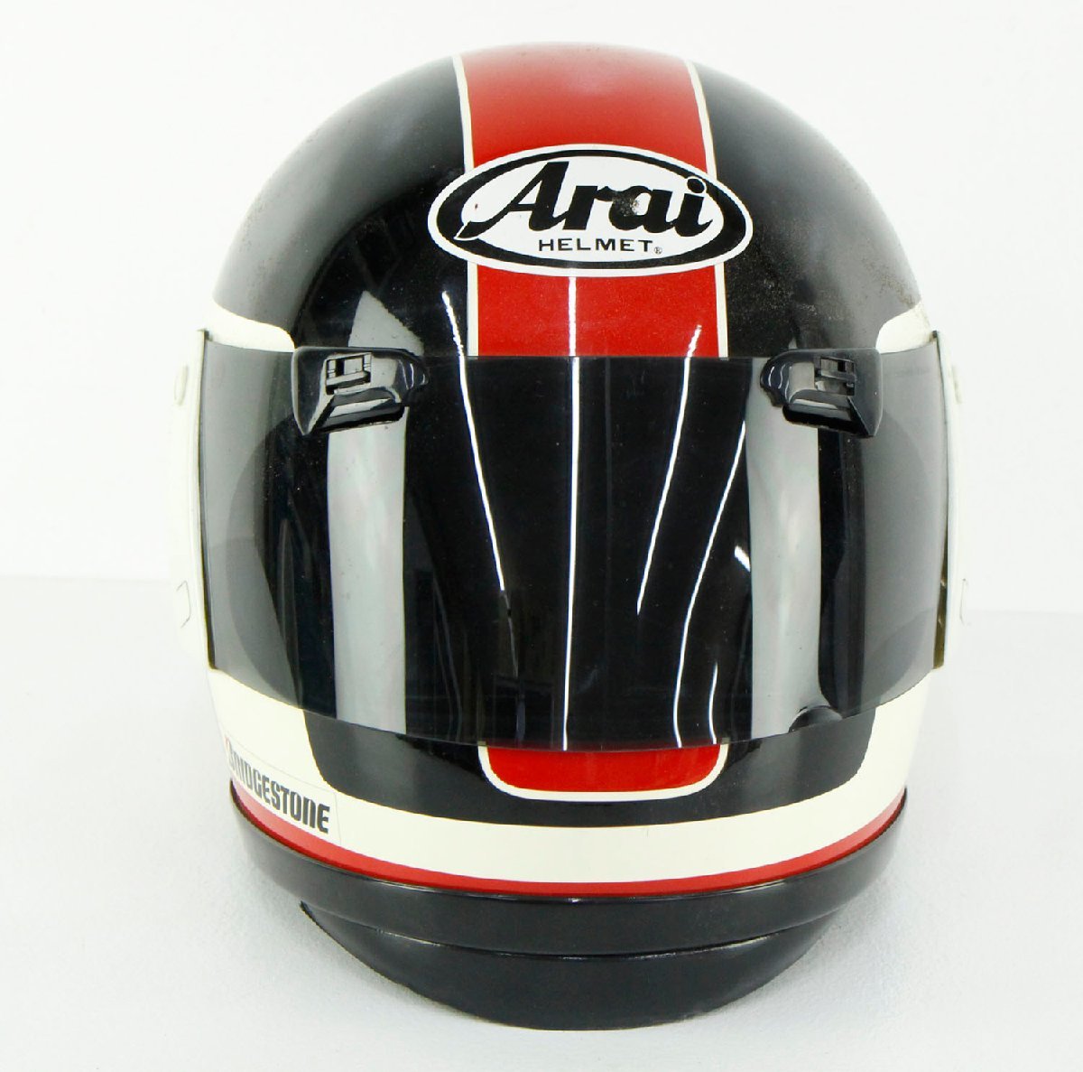 アライ Arai ヘルメット Arai&frasl;アライ 57-58（M）フルフェイス フルフェイスヘルメット「ジャンク 【ジャンク品】ARAI アライ ヴィンテージ フルフェイス ヘルメット ブラック×レッド/ホワイト 59.60cm【ディスプレイ用・鑑賞用】”