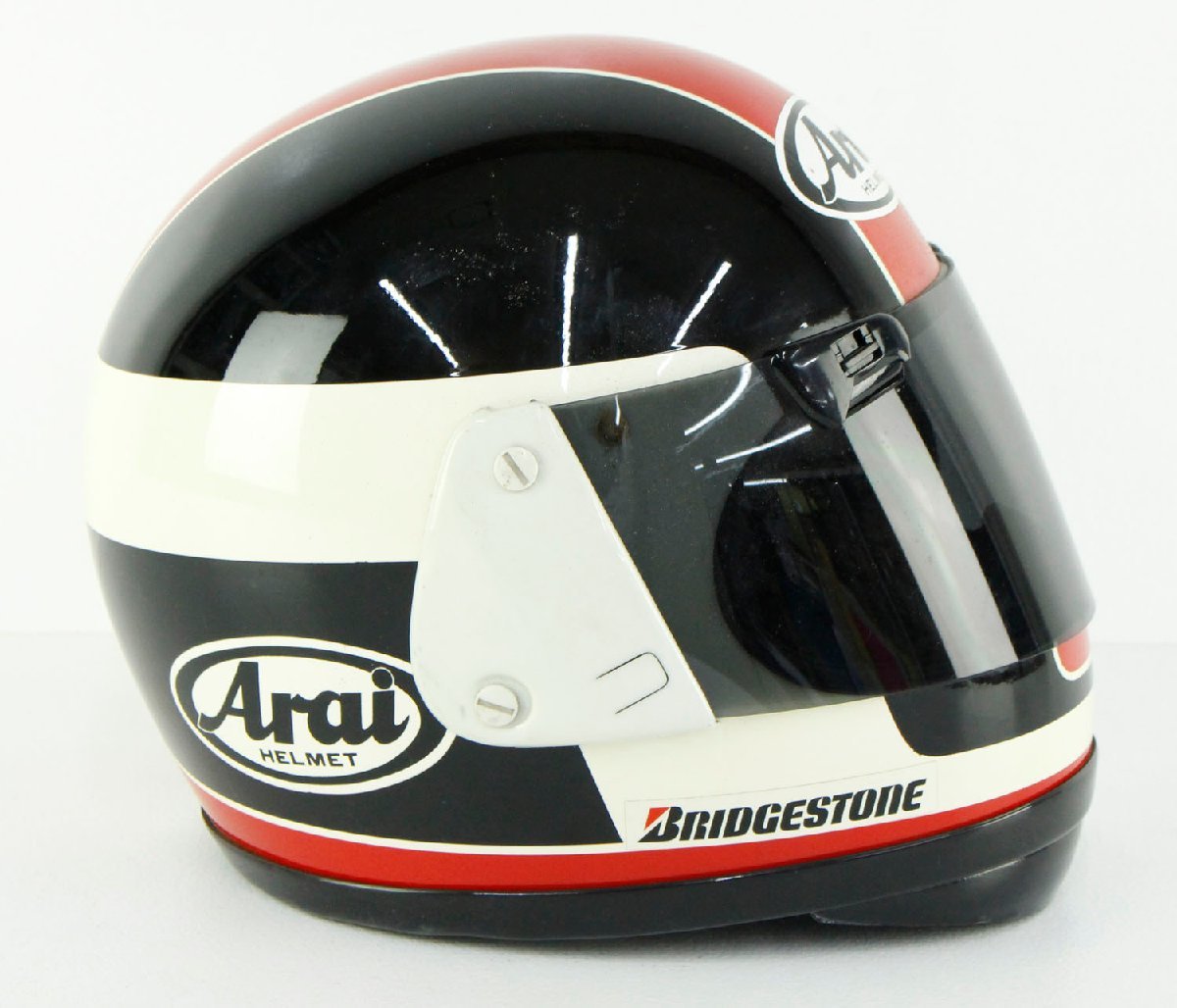アライ Arai ヘルメット Arai&frasl;アライ 57-58（M）フルフェイス フルフェイスヘルメット「ジャンク 【ジャンク品】ARAI アライ ヴィンテージ フルフェイス ヘルメット ブラック×レッド/ホワイト 59.60cm【ディスプレイ用・鑑賞用】”