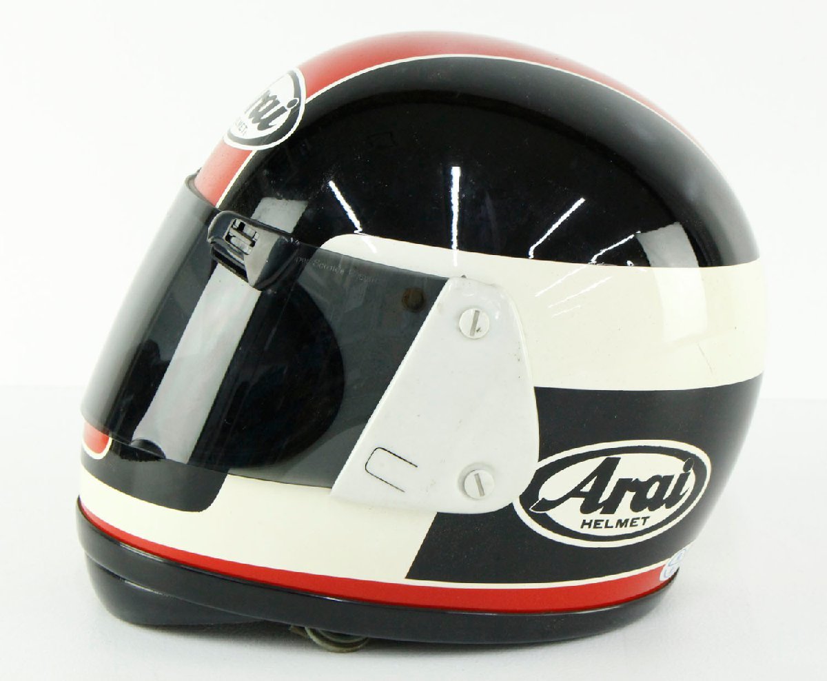 アライ Arai ヘルメット Arai&frasl;アライ 57-58（M）フルフェイス フルフェイスヘルメット「ジャンク 【ジャンク品】ARAI アライ ヴィンテージ フルフェイス ヘルメット ブラック×レッド/ホワイト 59.60cm【ディスプレイ用・鑑賞用】”