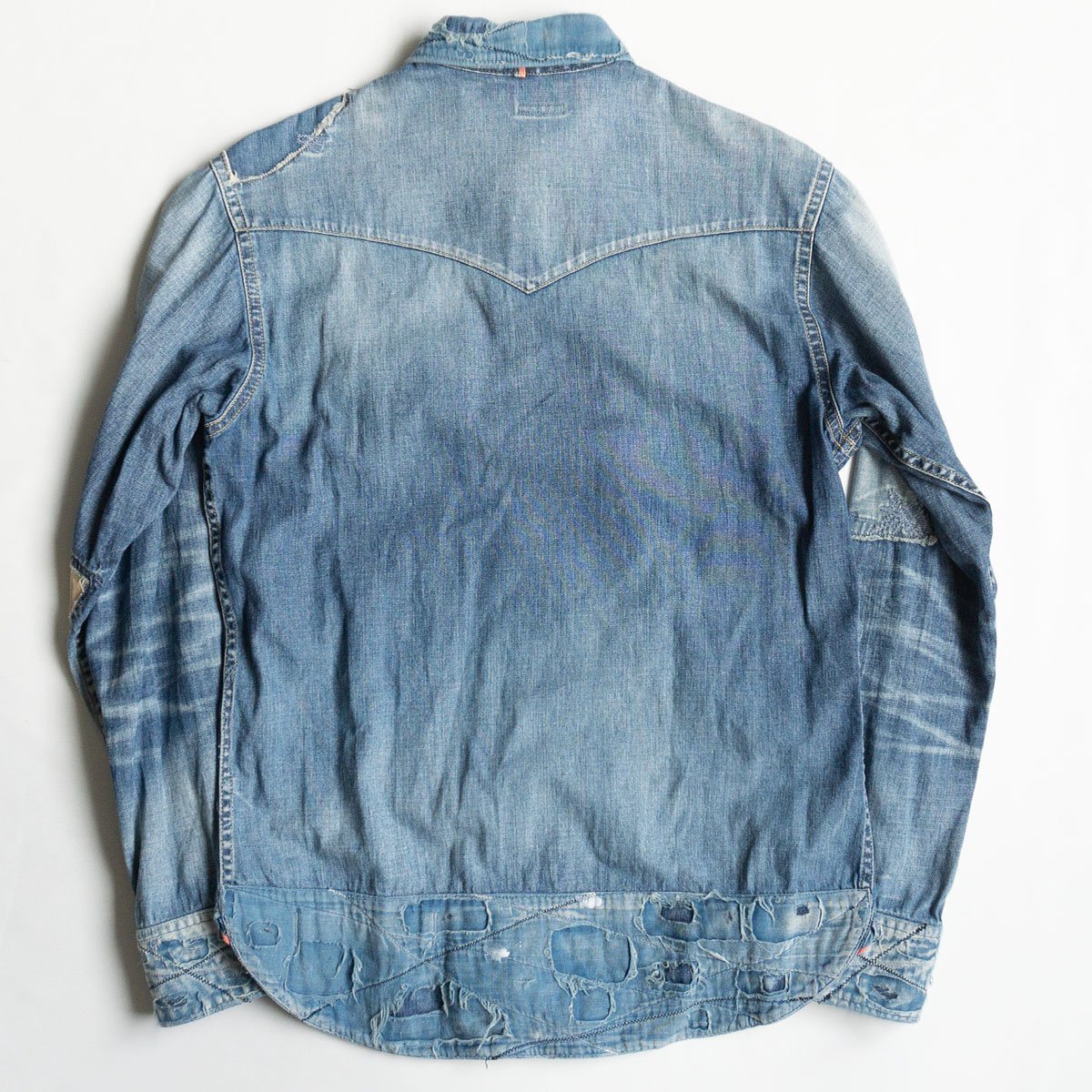 美品】KAPITAL【BORO デニム ウエスタン シャツ】L 加工 インディゴ 