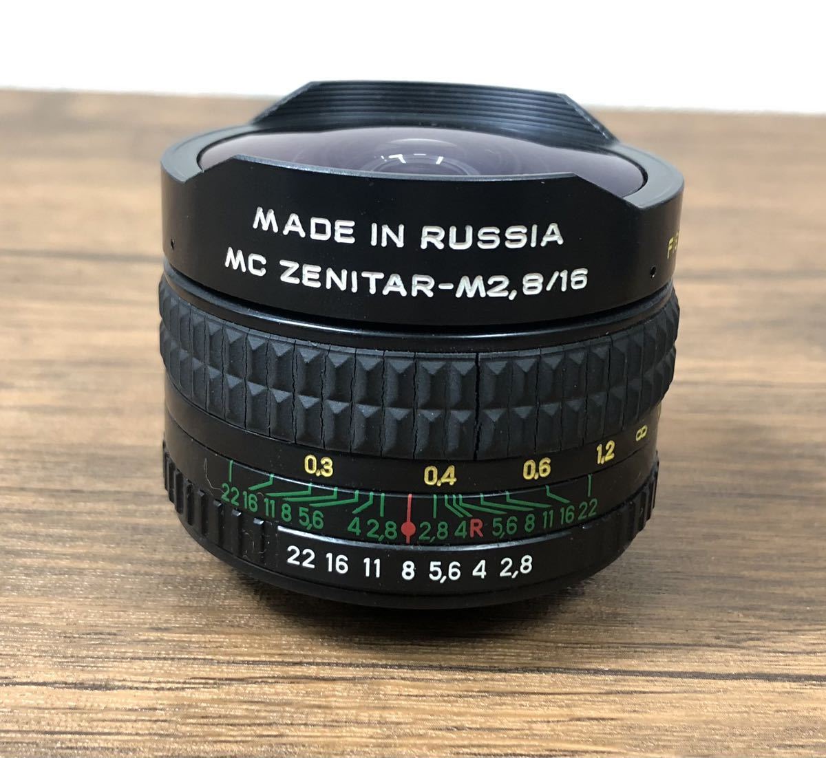 m006【人気商品】【美品】ZENITAR 16mm F2.8 FISH EYE カメラレンズ 単