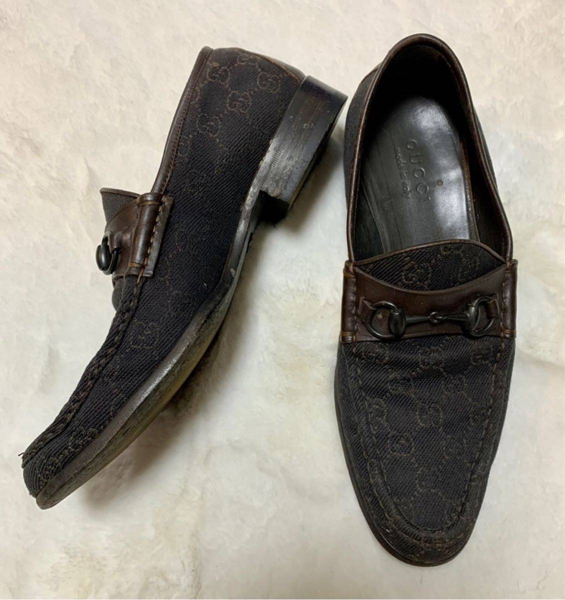 GUCCI /グッチ/ビットローファー /size41.5/ブラウン/キャンバス