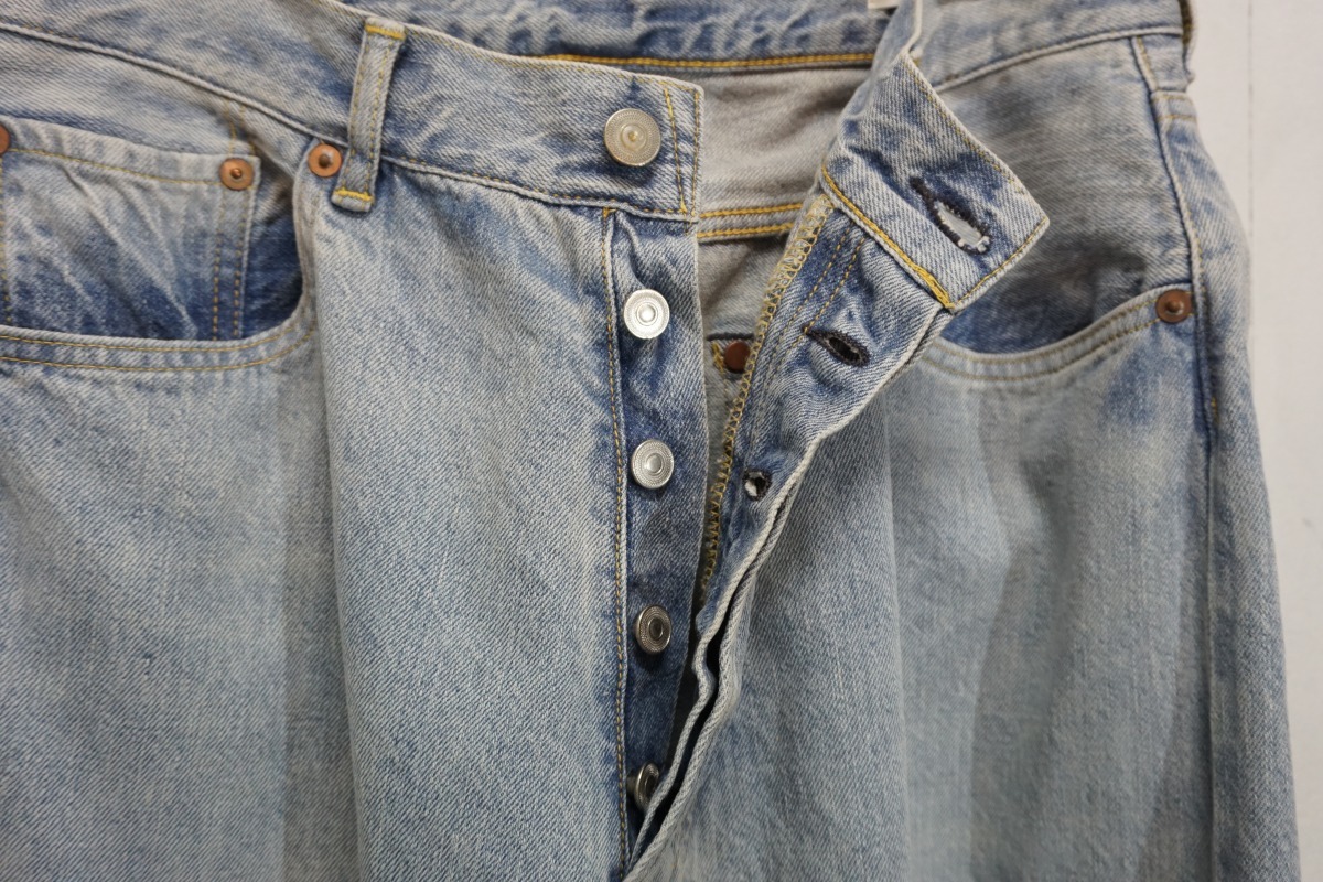 美品 正規 22SS COMOLI コモリ ブリーチ デニム 5P パンツ V01-03009 