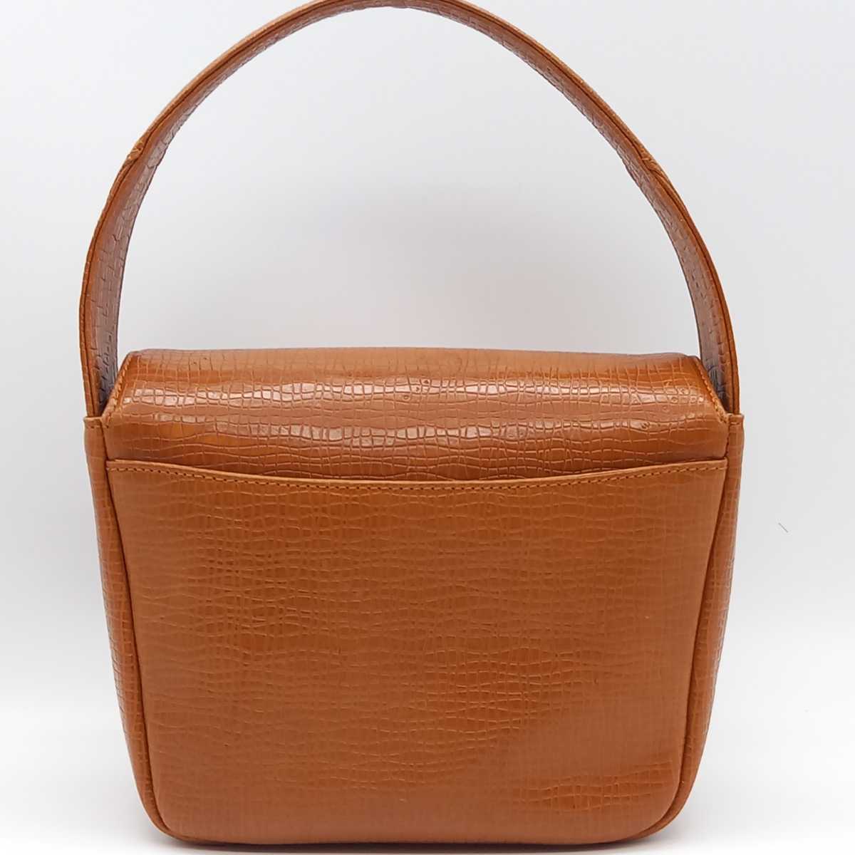 1円 美品 ungaro ウンガロ ハンドバッグ ブラウン レザー ゴールド GP 