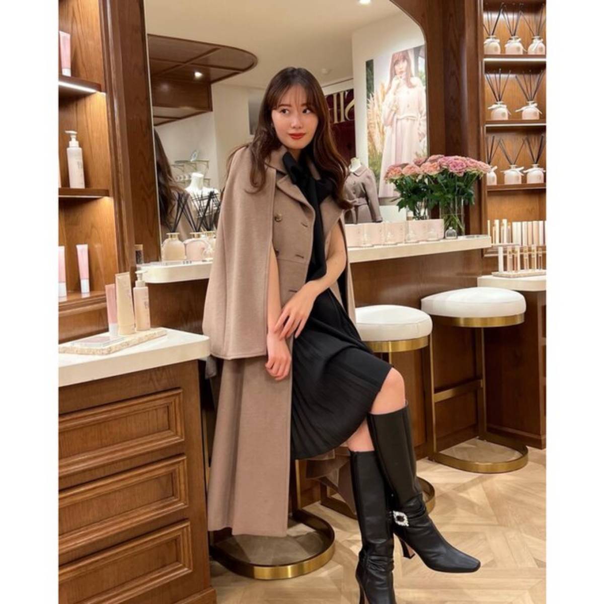 2Way Long Coat Coat⁄S 中古Her to◇Mademoiselle Her lip to 