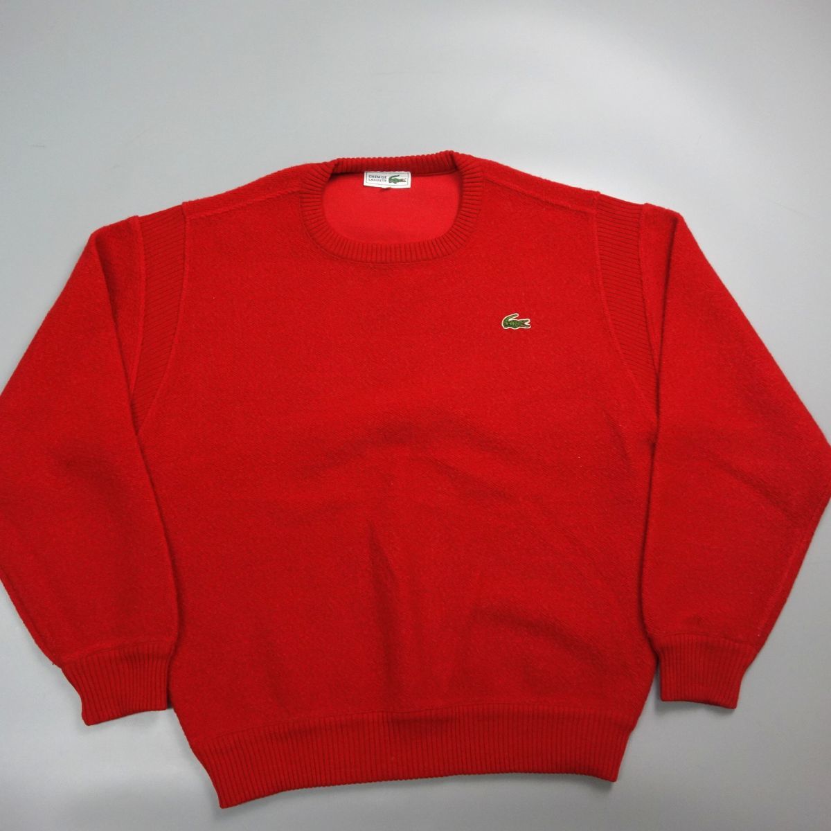激安大特価，お買い得 90s ヴィンテージ ラコステ LACOSTE ロゴパッチ ウール&times;コットン&times;ナイロン ニット セーター 赤 メンズ 4(セーター)｜売買されたオークション情報、yahooの商品情報をアーカイブ公開 - オ 男性用