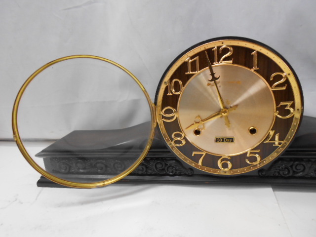 Meiji 30 Day 置時計 レトロ アンティーク ゼンマイ式　手巻き アンティーク MEIJI CLOCK 30DAY 明治時計 ゼンマイ式 置き時計 23×24