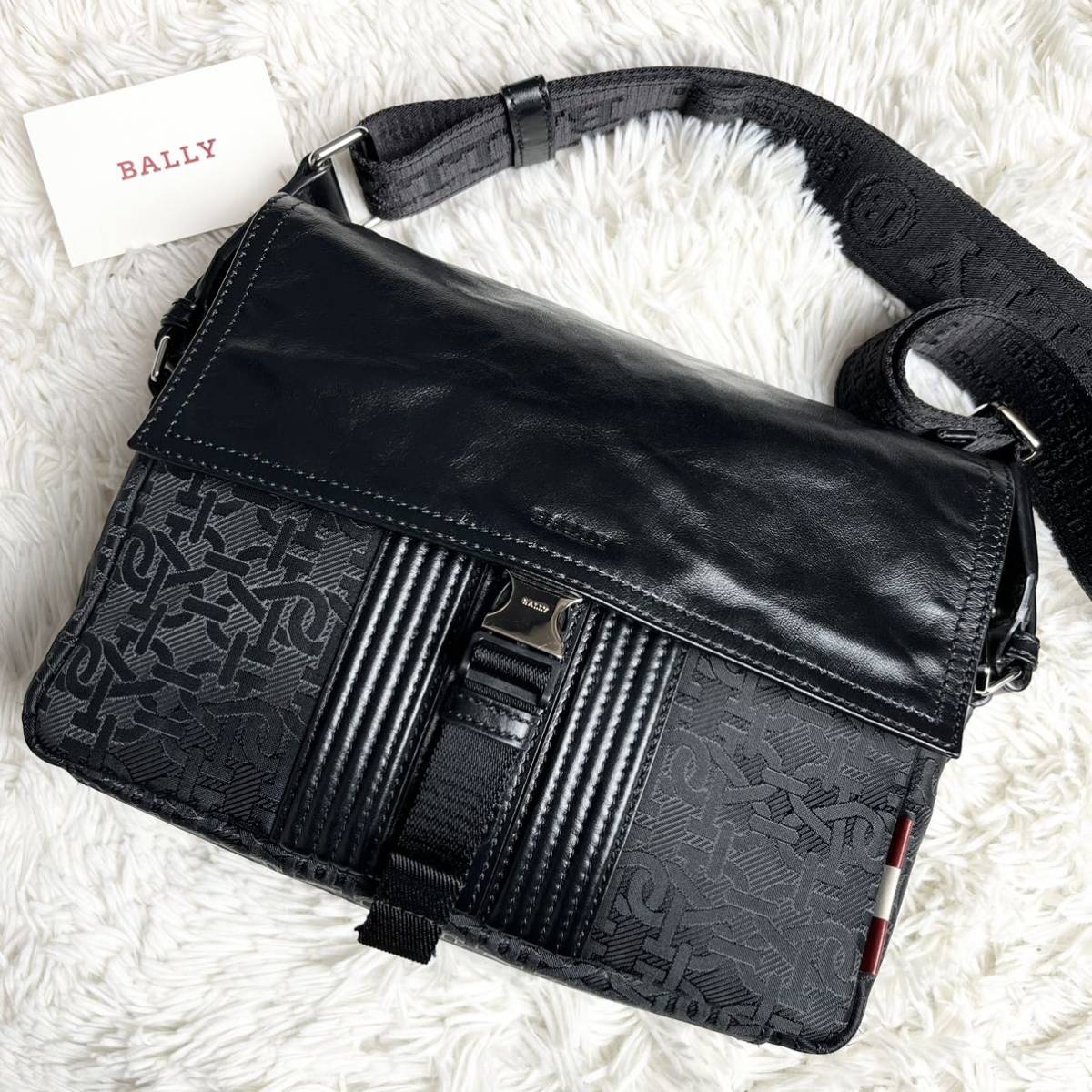 セール，限定セール 1円〜 極 BALLY バリー メンズ ビジネス ショルダーバッグ メッセンジャー ボディ トレスポ 総柄 金具 レザー 本革 ナイロン 斜め掛け(かばん、バッグ)｜売買されたオークション情報、yahooの商 かばん、バッグ