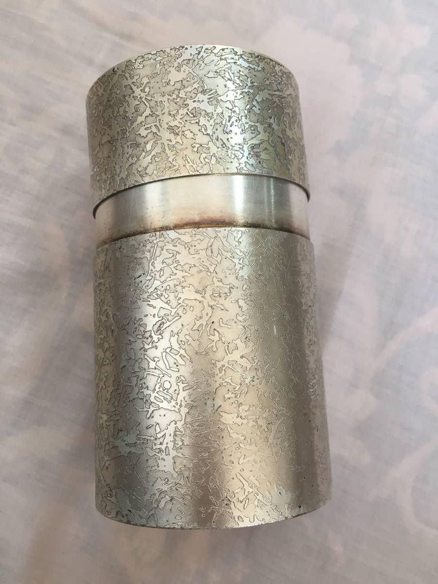 瑞両(ズイリョウ) 時代物 希少 錫製 在銘 茶入れ 茶筒 茶道具 茶道具