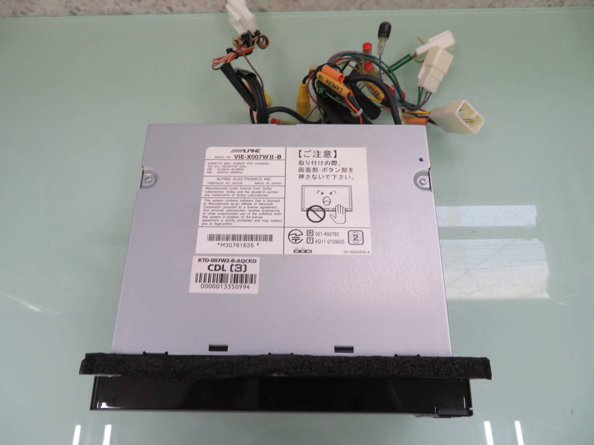 美品・動作品ALPINE/VIE-X007WⅡ-B アルパイン フルセグTV Bluetooth