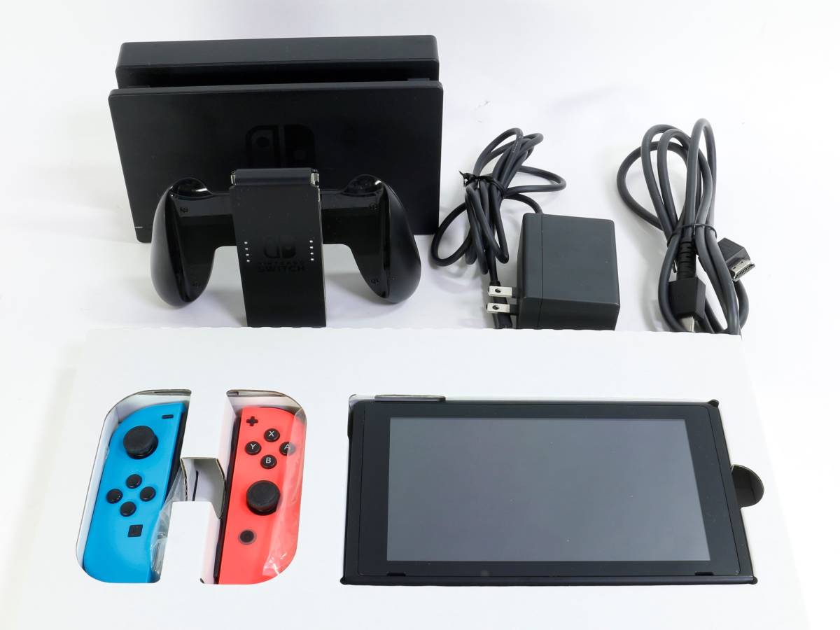 Nintendo くだらなく Switch 本体 ネオンブルー・レッド【黄ばみあり】