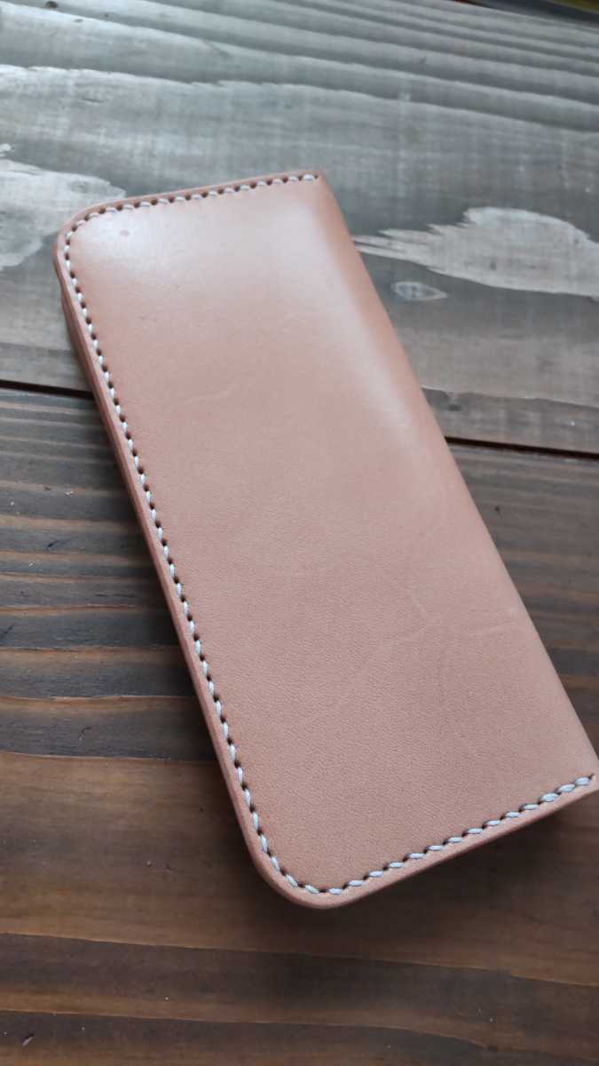 ☆牛革 ヌメ 栃木サドルレザー ハンドメイド ラウンドファスナーロング