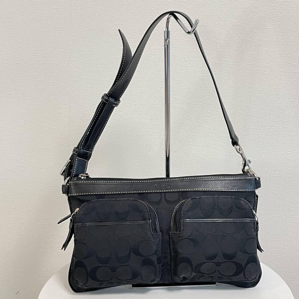 コーチ COACH ショルダーバッグ シグネチャー 美品 1円 | 斜め掛け 